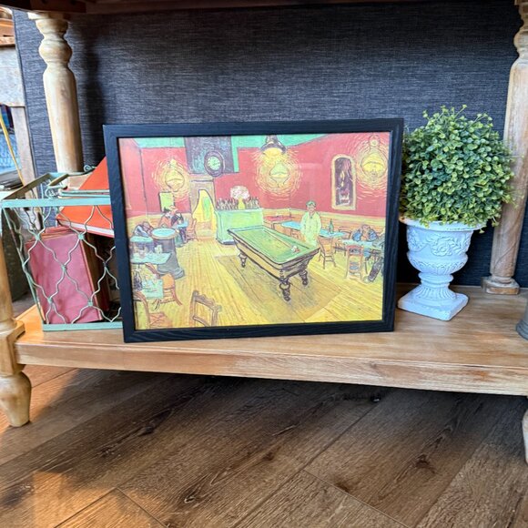 Vintage Van Gogh Framed "Night Cafe Print" Post-Impressionist Bar Scene - Picture 4 of 12
